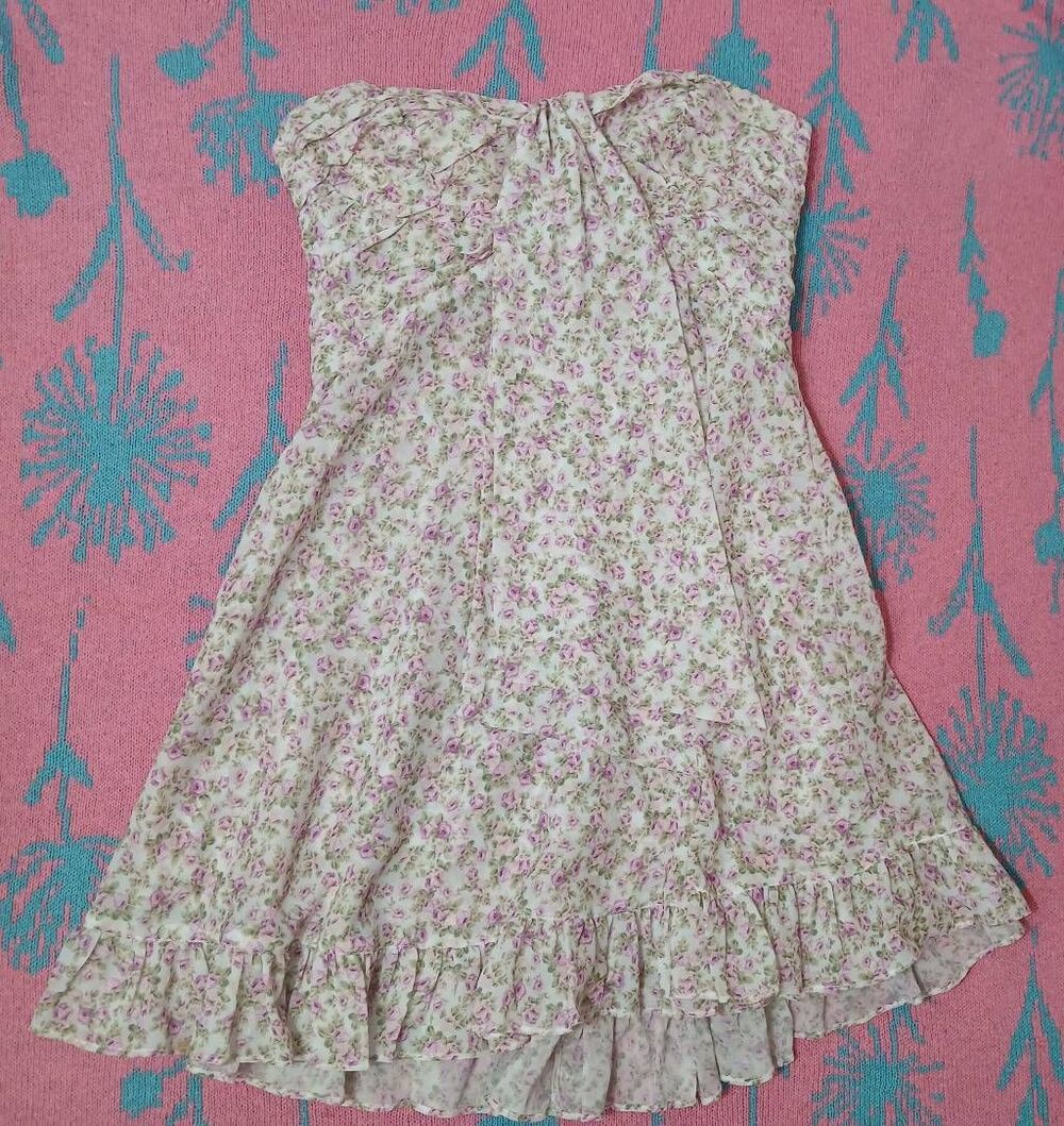 For love and lemons womens small mini dress floral pink cream